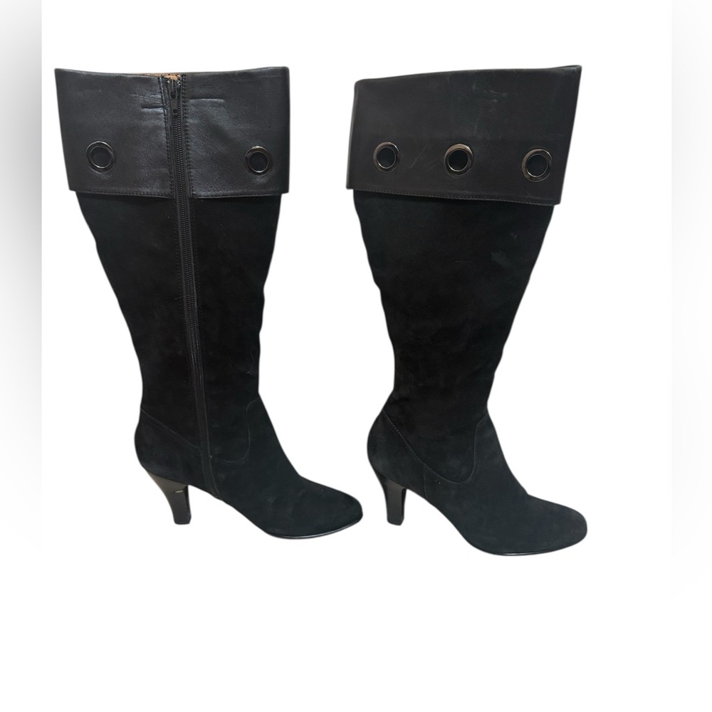 Sofft | Black Heeled Knee-High Boots